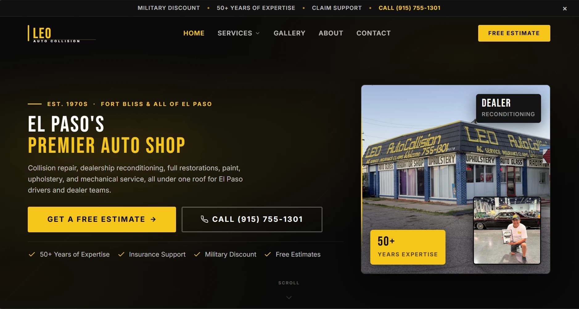 Leo Auto Collision website screenshot